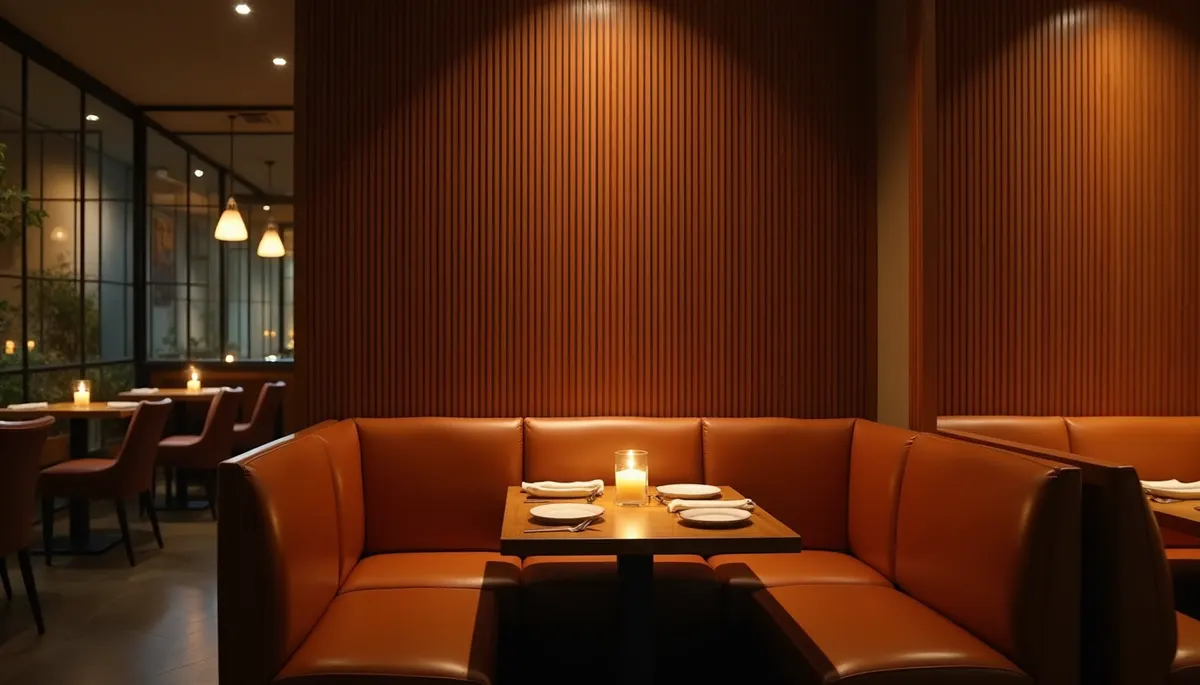 El comedor de CASA. — madera cálida y luz baja